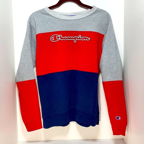 Champion Red Gray and Blue Champion Logo Womens Sweatshirt! - Picture 2 of 7
